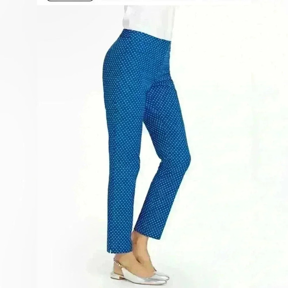 Talbots Pants - Talbot’s Hampshire curvy polka dot cotton pants size 6, blue, EUC, casual, work